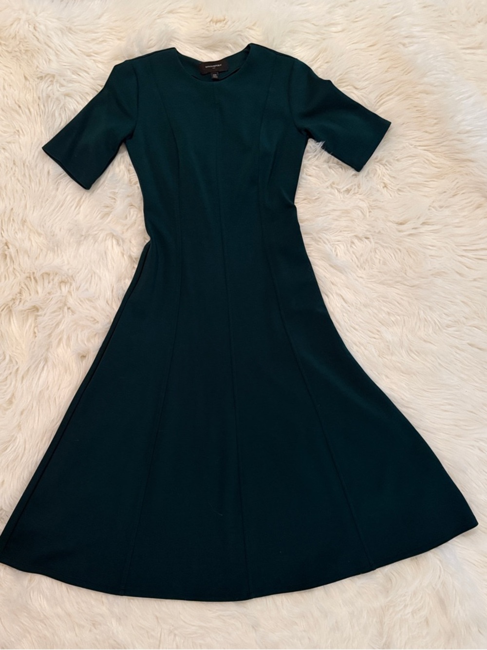 Banana Republic Dark Teal Midi Fit-and-Flare Dress